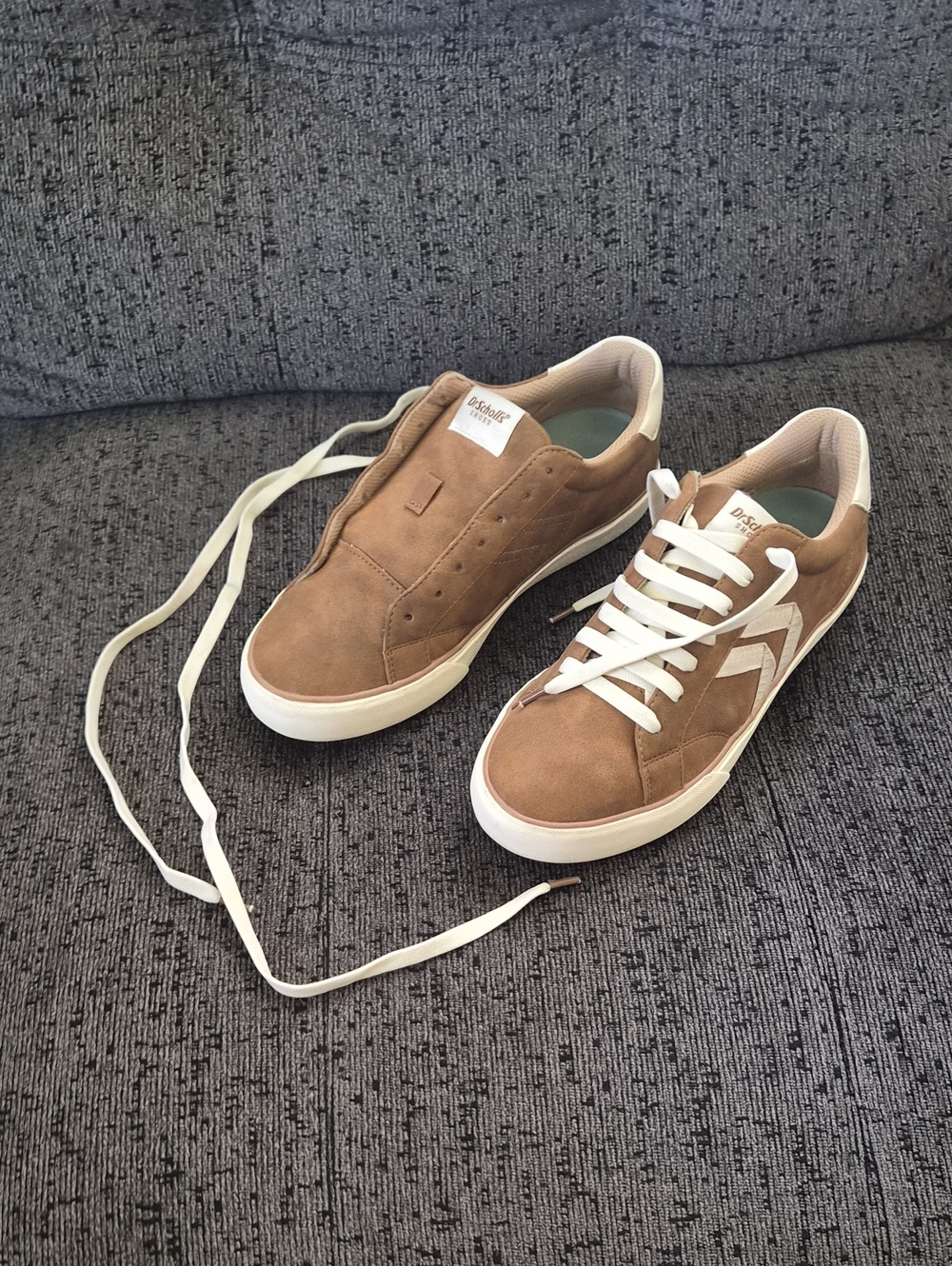 Dr. Scholl's Women's Suede Sneakers in Brown with White Accents